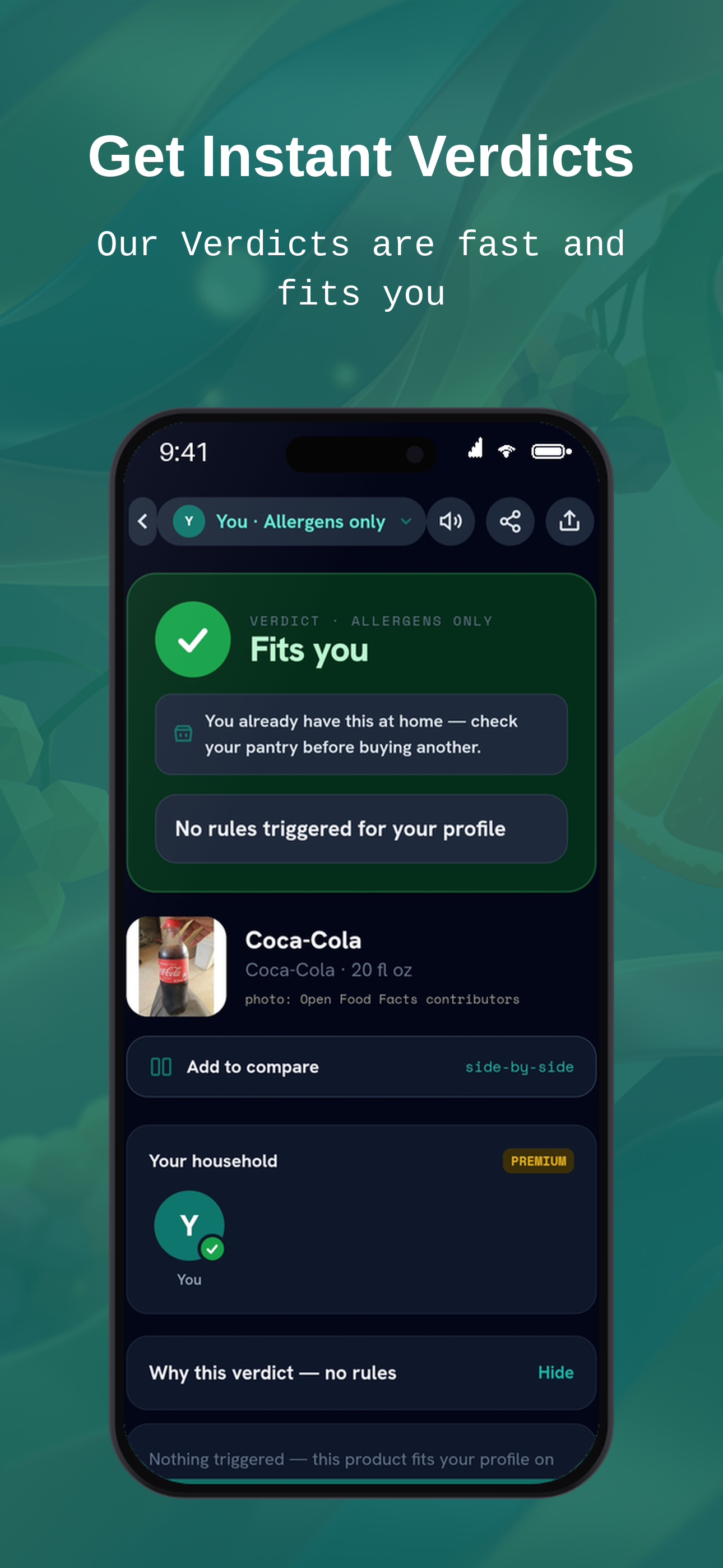 Tikko app showing a personal verdict